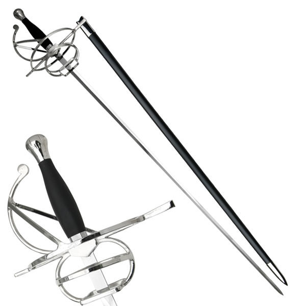 Medieval Renaissance Leather Hilt Rapier Sword - TOPHATTER'S ARMORY DEALS Collectible Weapons - Tophatter Daily Deals