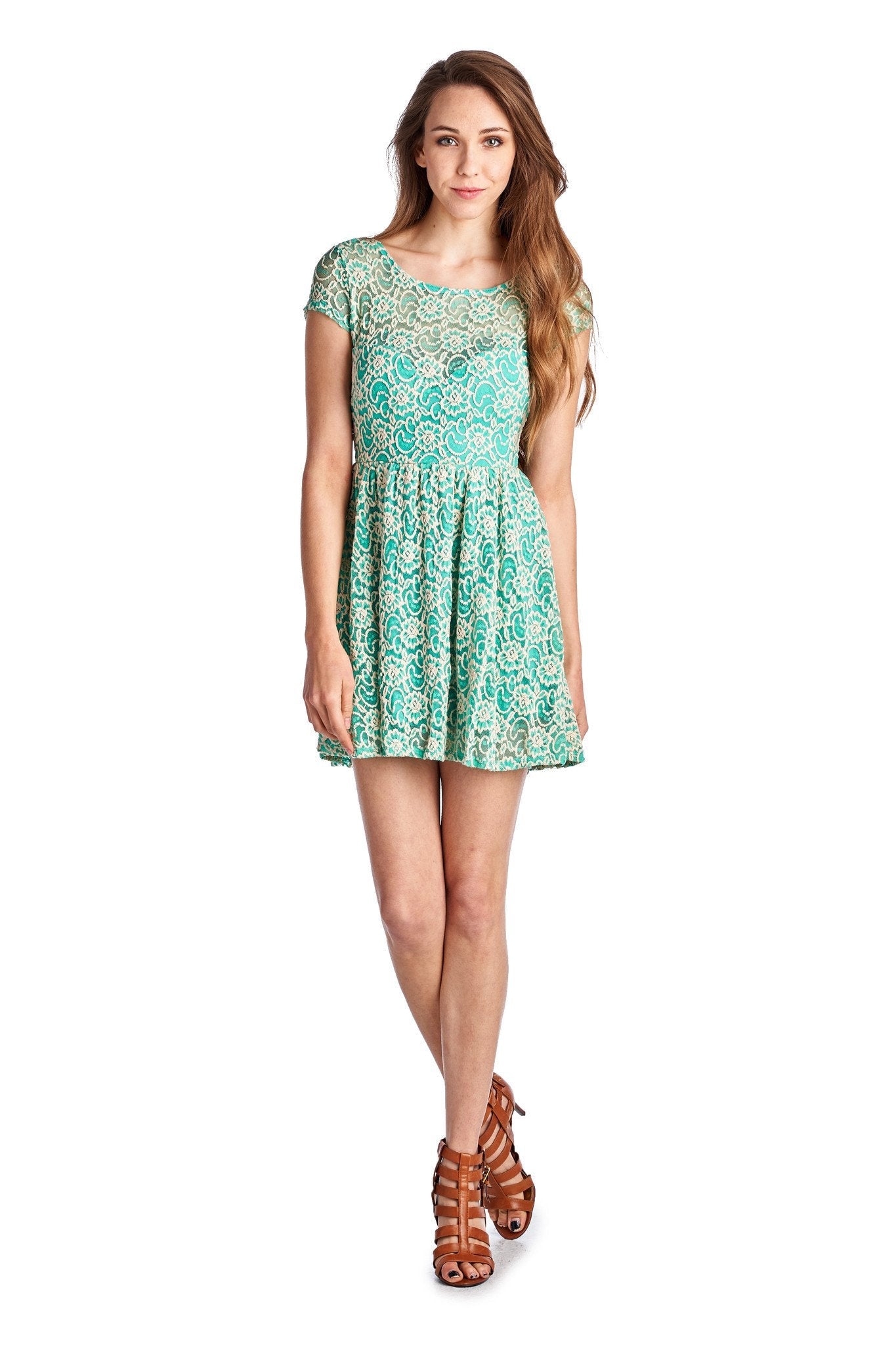 Women's Sleeveless Floral Lace Dress Mint 3 Dresses / Mini - Tophatter Daily Deals