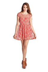 Women's Sleeveless Floral Lace Dress Coral 5 Dresses / Mini - Tophatter Daily Deals