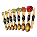 8-Piece: Double Sided Stackable Copper Magnetic Measuring Spoons Set with Leveler Kitchen Tools & Gadgets - Tophatter Daily Deals