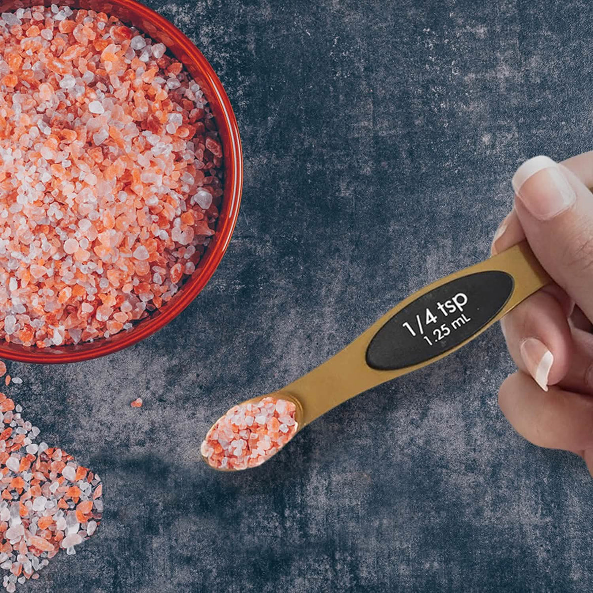 8-Piece: Double Sided Stackable Copper Magnetic Measuring Spoons Set with Leveler Kitchen Tools & Gadgets - Tophatter Daily Deals