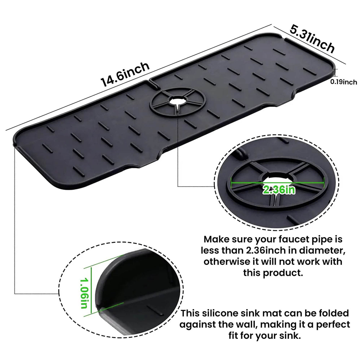Silicone Kitchen Sink Faucet Splash Guard and Drip Catcher Tray Kitchen Tools & Gadgets - Tophatter Daily Deals