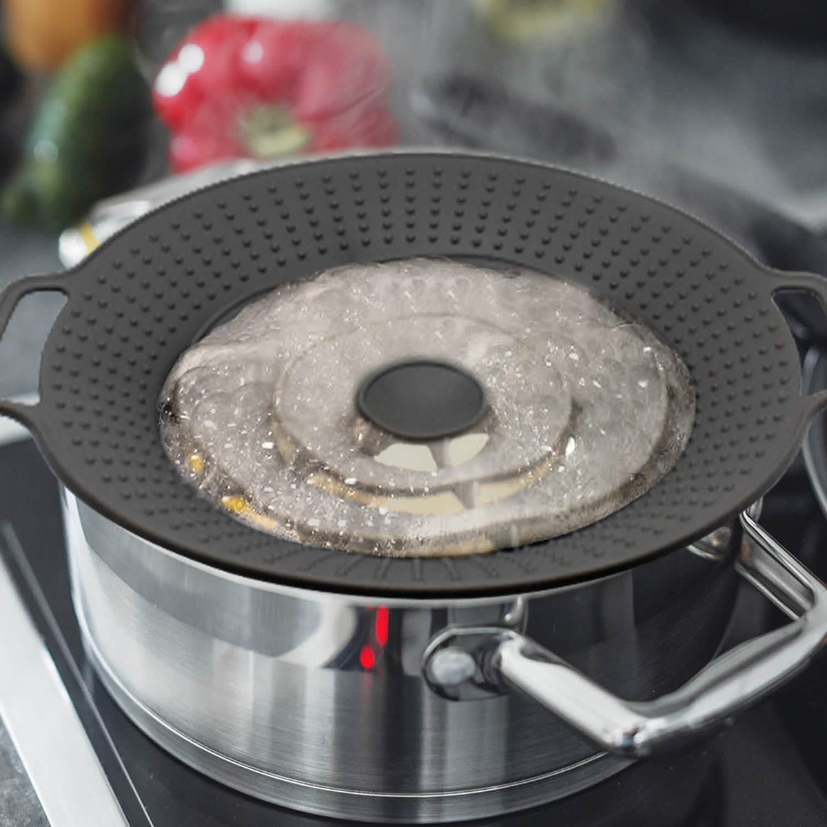 Boil Over Spill Stopper Safeguard Lid Cover For Pots And Pans Kitchen Tools & Gadgets - Tophatter Daily Deals