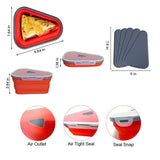 Collapsible Adjustable Reusable Pizza Storage Container with 5 Microwavable Serving Trays Kitchen Storage - Tophatter Daily Deals