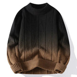 Soft Classic Men's Gradient Knit Sweater - Crewneck Wool Coffee - Tophatter Daily Deals