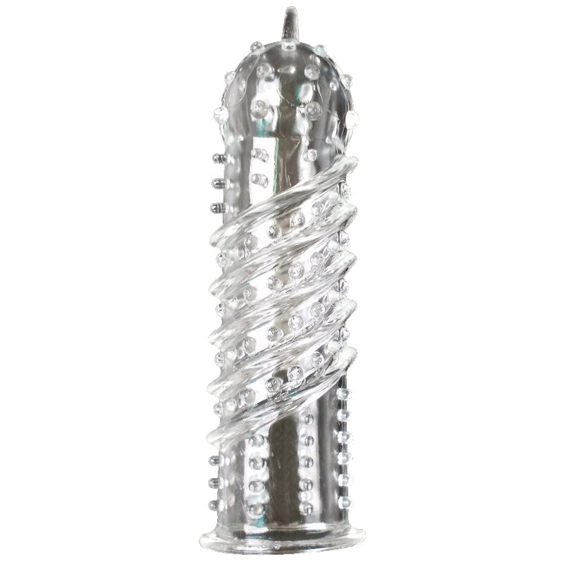 Clear Textured Orgasma Stretchy Sleeve – 6 Inch Waterproof Penis Sleeve > Sex Toys For Men > Penis Sleeves - Tophatter Daily Deals