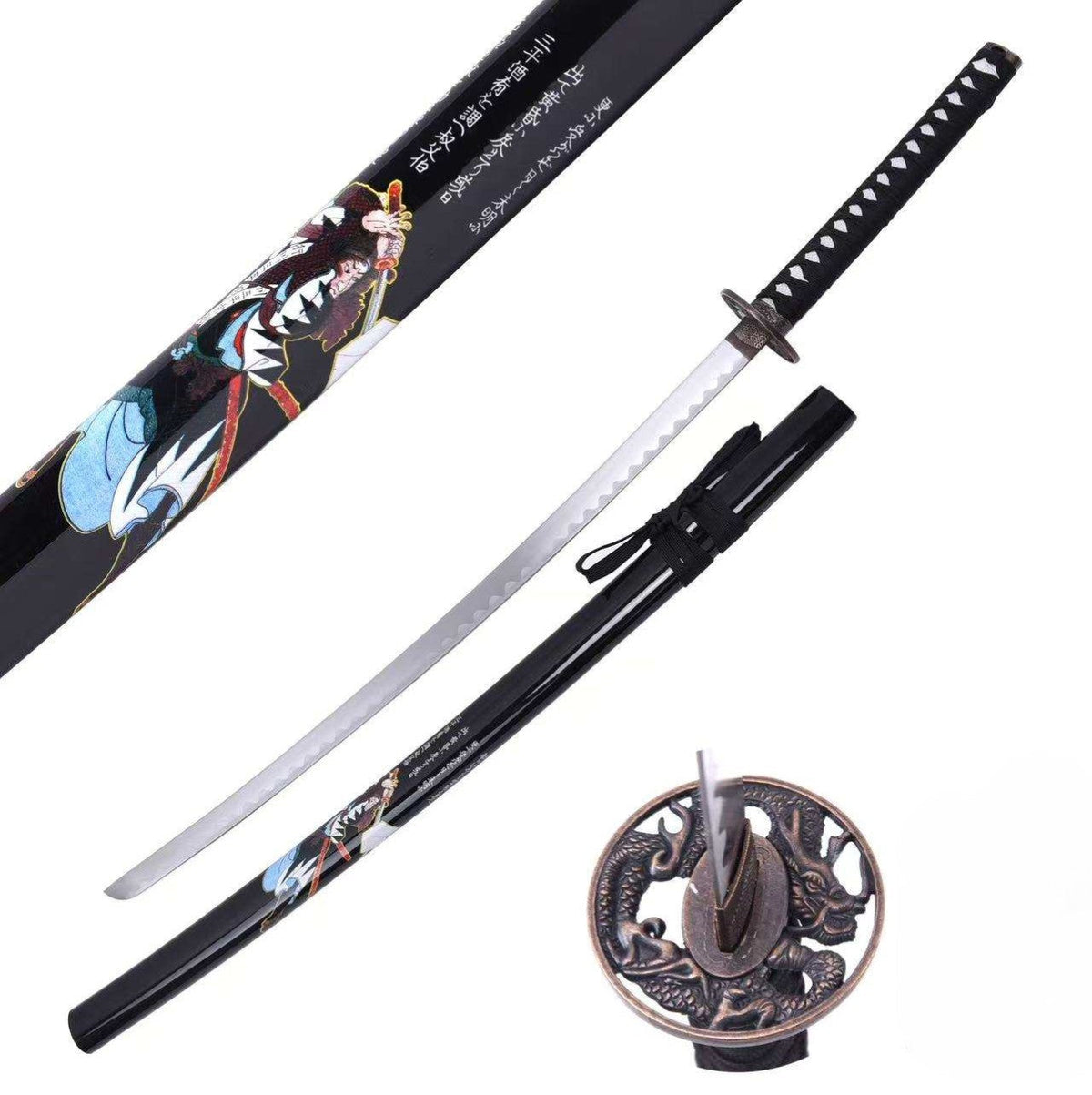 Kabuki Display Katana (Metal, Straight Blade) Sword - Tophatter Daily Deals