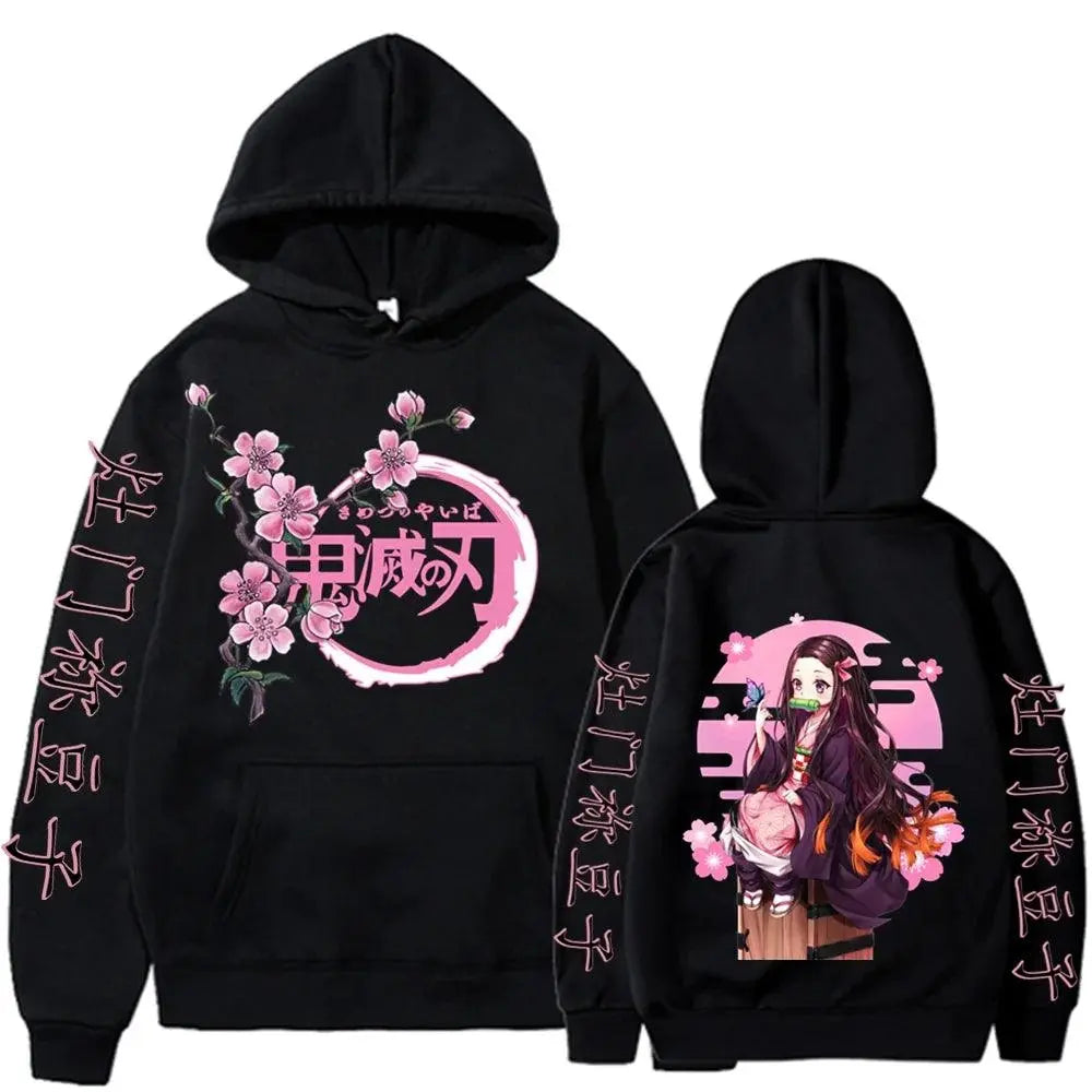 Kamado Nezuko Graphic Print Hooded Anime Demon Slayer Streetwear Men Women Hoodies Oversized Sweatshirt Harajuku Unisex Pullover - Tophatter Daily Deals
