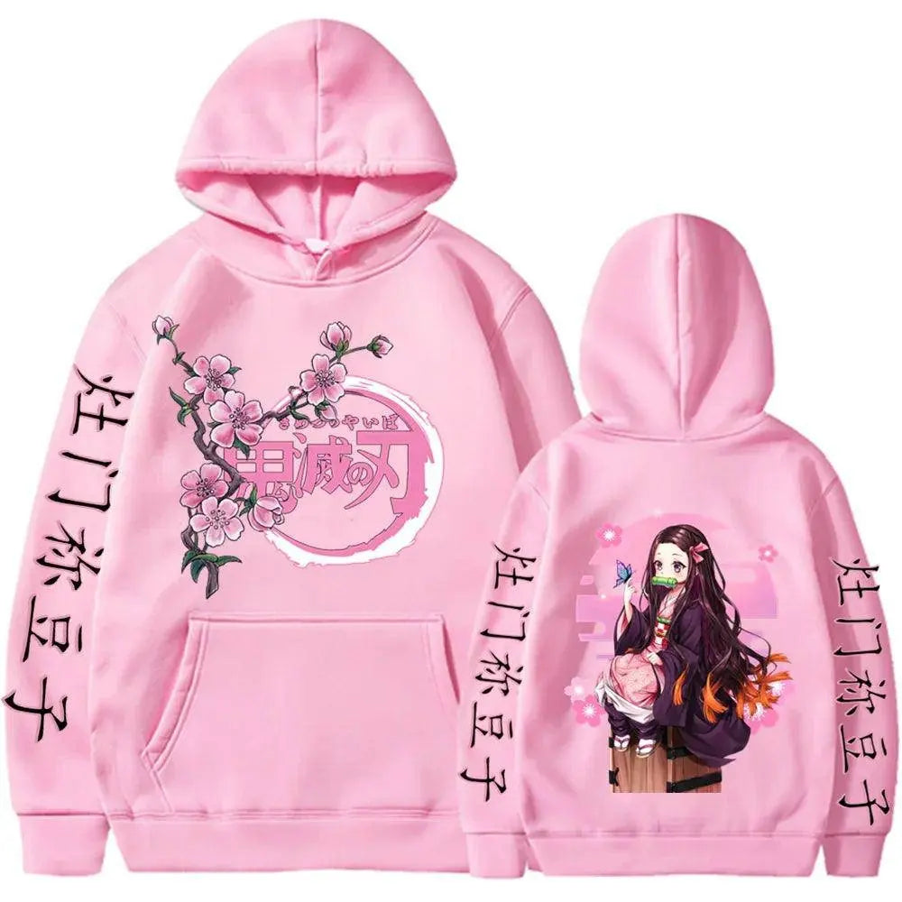 Kamado Nezuko Graphic Print Hooded Anime Demon Slayer Streetwear Men Women Hoodies Oversized Sweatshirt Harajuku Unisex Pullover - Tophatter Daily Deals