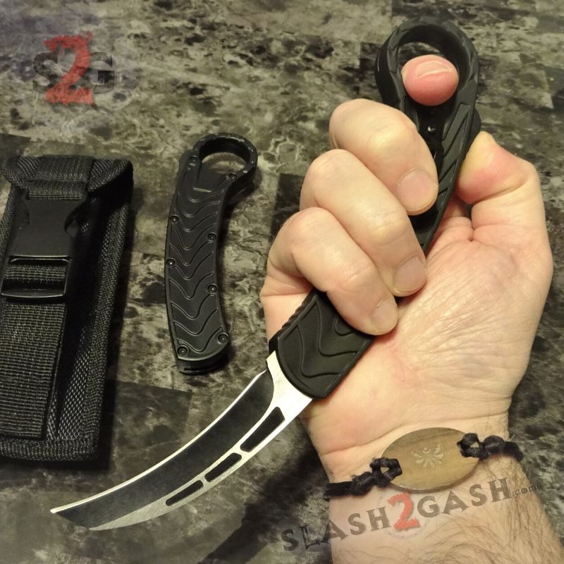 Treadlock Karambit OTF Knife OTB Out-The-Bottom Automatic Switchblade Knife-OTF - Tophatter Daily Deals