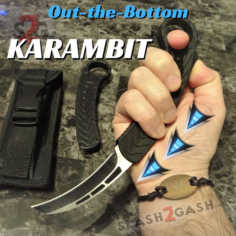 Treadlock Karambit OTF Knife OTB Out-The-Bottom Automatic Switchblade Karambit Knife-OTF - Tophatter Daily Deals