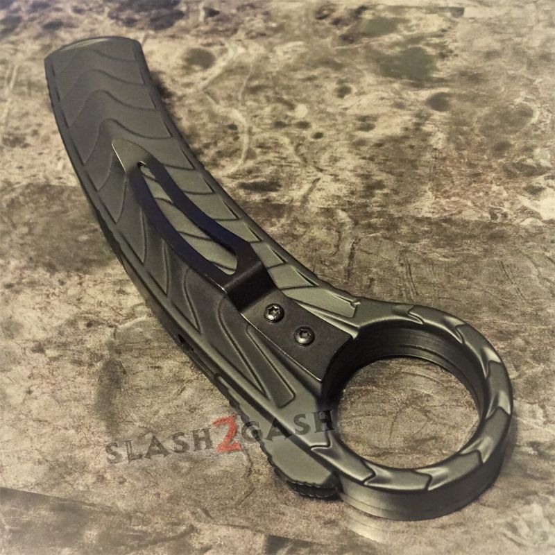 Treadlock Karambit OTF Knife OTB Out-The-Bottom Automatic Switchblade Knife-OTF - Tophatter Daily Deals