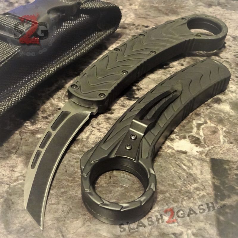 Treadlock Karambit OTF Knife OTB Out-The-Bottom Automatic Switchblade Knife-OTF - Tophatter Daily Deals
