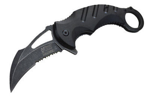 Karambit Claw Spring Assisted Folding Knife Stonewash Serr - Black G10 Knife-Assist - Tophatter Daily Deals