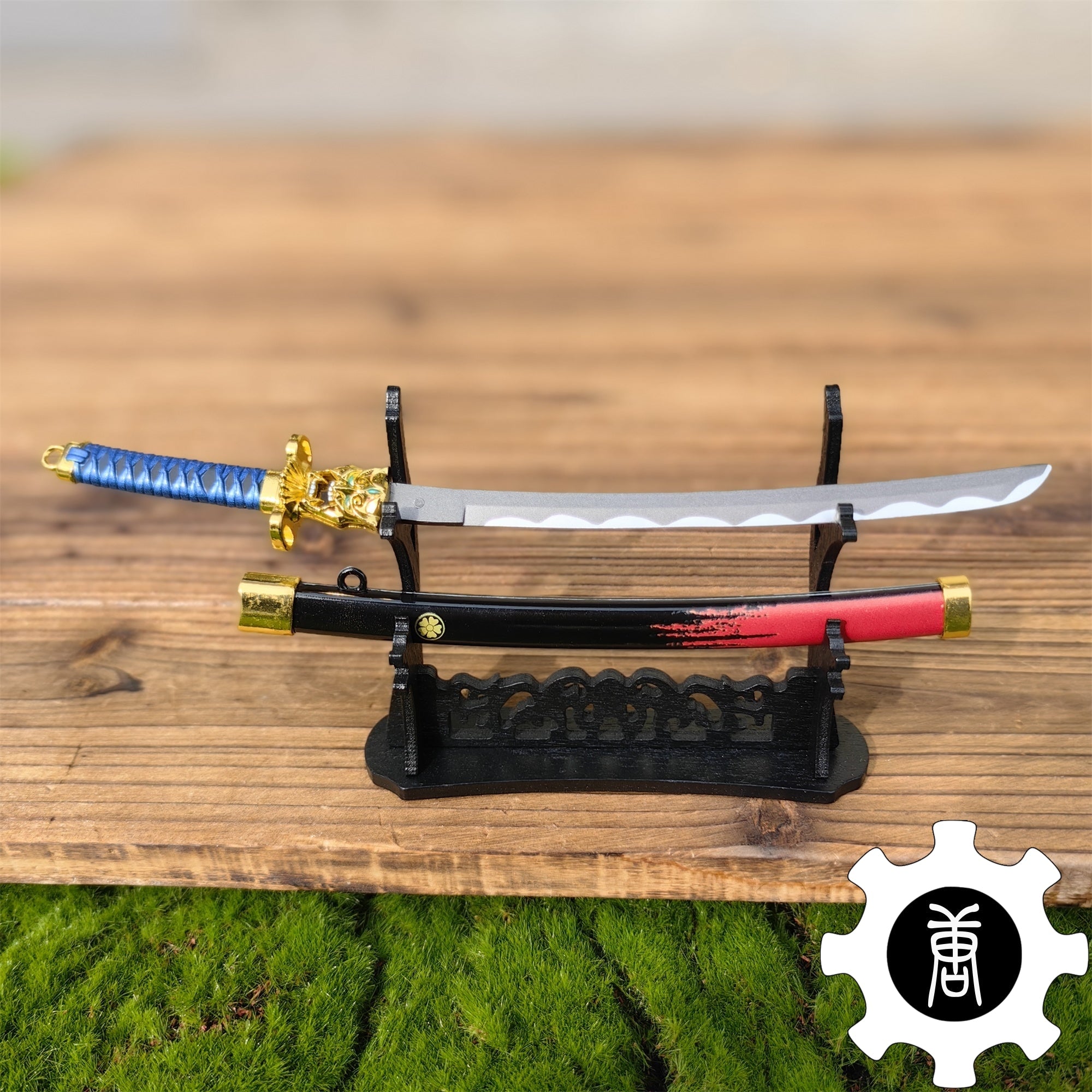 Metal Onimaru Kunitsuna Sword Katana Replica 4 In 1 Pack Black Red & Stand - Tophatter Daily Deals
