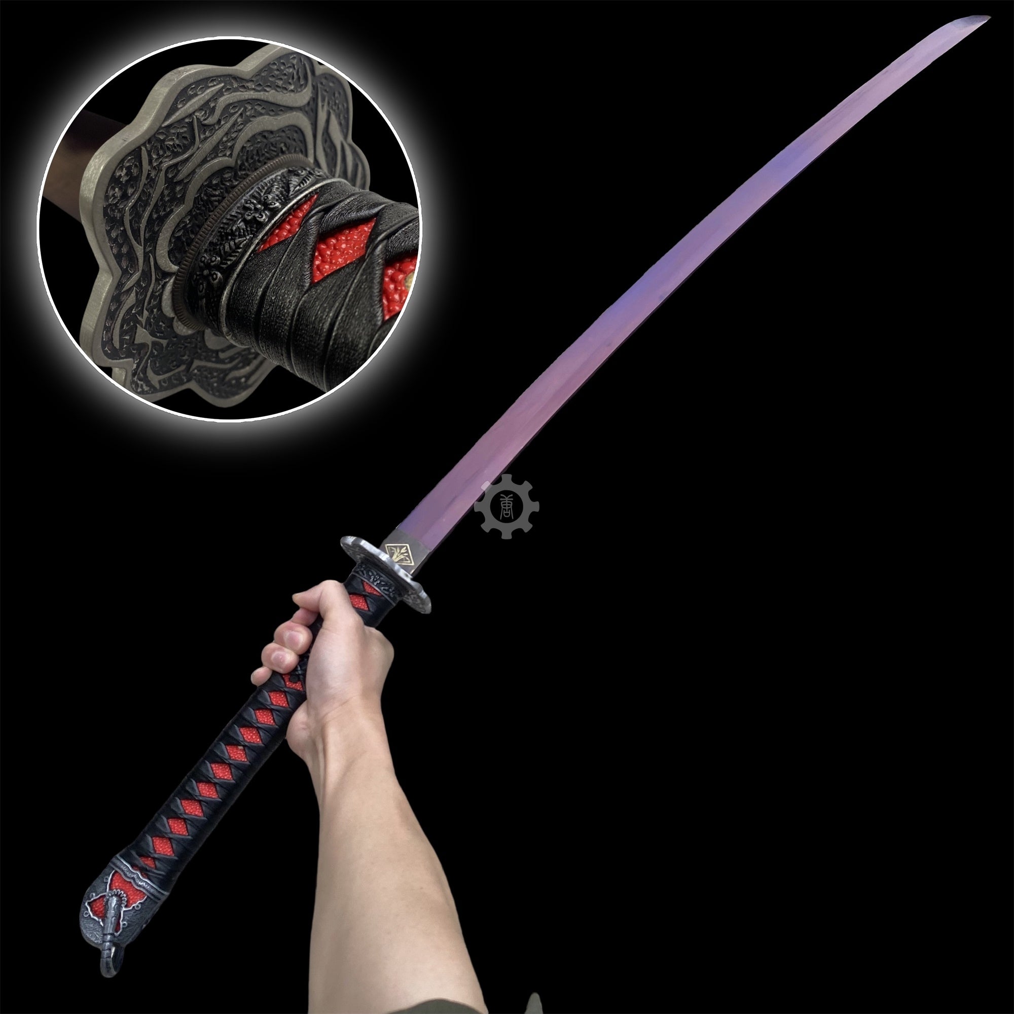 Life-Size Kusabimaru Katana, Gracious Gift of Tears, Black Mortal Blade Replicas - Tophatter Daily Deals