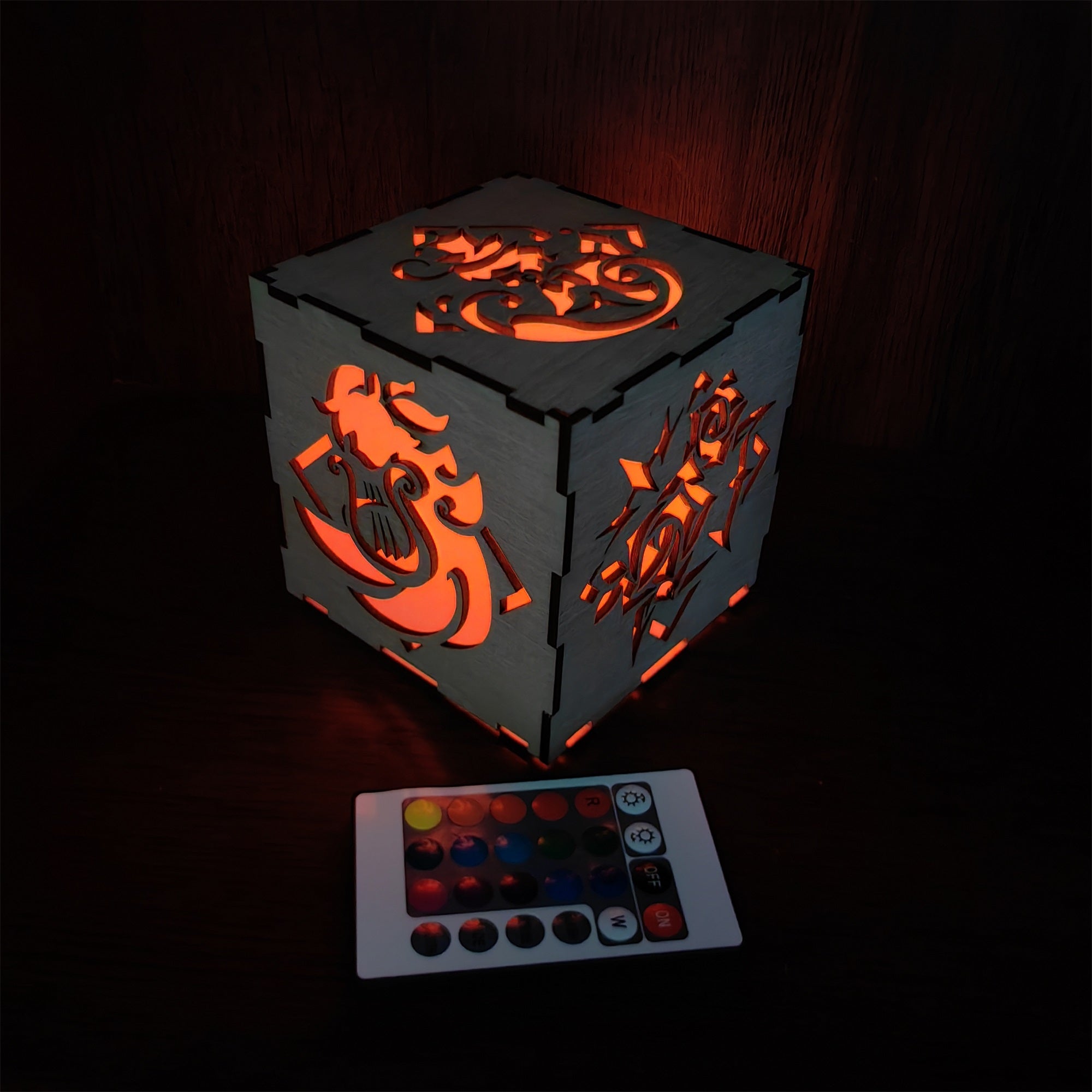 Kaveh Inspired Wooden Cube Light Desk Decor Wooden Cube Light - Tophatter Daily Deals