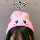 Kawaii Kirby Knitted Hat Anime Cartoon Unisex Smiley Eyes Embroidery Winter Hat Knit Bonnet Fashion Boy Girl Gift Toys - Tophatter Daily Deals