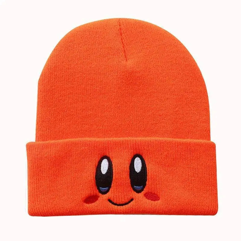 Kawaii Kirby Knitted Hat Anime Cartoon Unisex Smiley Eyes Embroidery Winter Hat Knit Bonnet Fashion Boy Girl Gift Toys orange - Tophatter Daily Deals