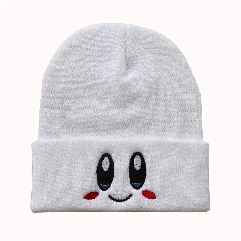 Kawaii Kirby Knitted Hat Anime Cartoon Unisex Smiley Eyes Embroidery Winter Hat Knit Bonnet Fashion Boy Girl Gift Toys white - Tophatter Daily Deals