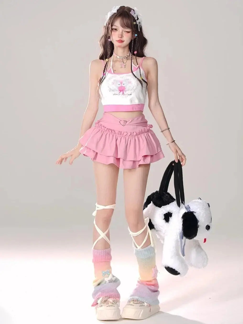 Kawaii Mini Skirt Black Pink Women's Skirt Fairycore Lolita Ruffle Pleated Skirt Cute Miniskirt Y2k Clothes Safety Short 2025 - Tophatter Daily Deals