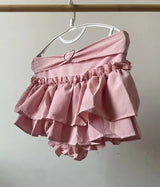 Kawaii Mini Skirt Black Pink Women's Skirt Fairycore Lolita Ruffle Pleated Skirt Cute Miniskirt Y2k Clothes Safety Short 2025 - Tophatter Daily Deals