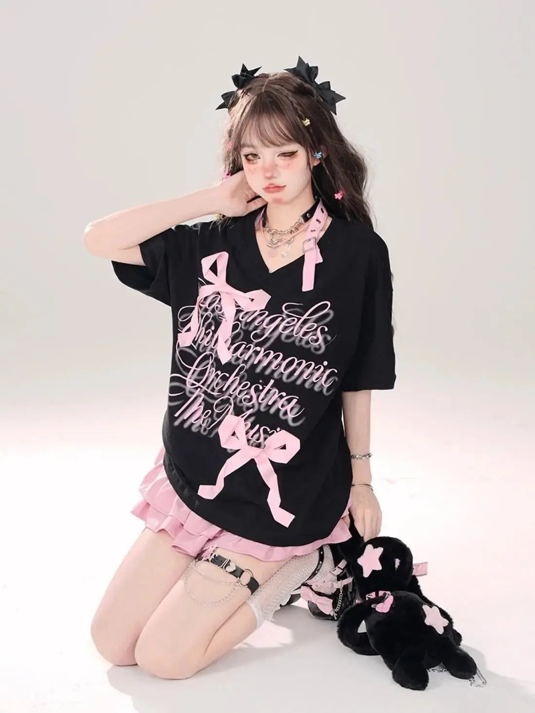Kawaii Mini Skirt Black Pink Women's Skirt Fairycore Lolita Ruffle Pleated Skirt Cute Miniskirt Y2k Clothes Safety Short 2025 - Tophatter Daily Deals