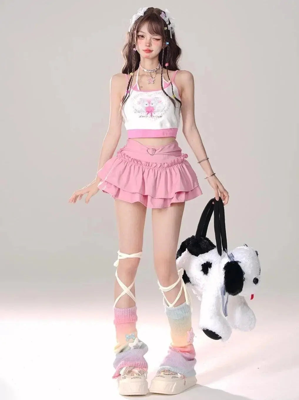 Kawaii Mini Skirt Black Pink Women's Skirt Fairycore Lolita Ruffle Pleated Skirt Cute Miniskirt Y2k Clothes Safety Short 2025 - Tophatter Daily Deals