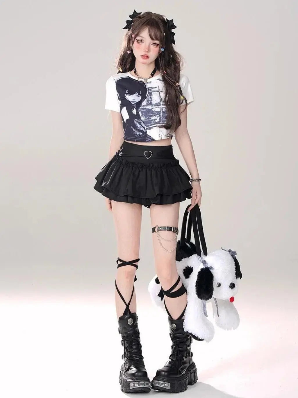 Kawaii Mini Skirt Black Pink Women's Skirt Fairycore Lolita Ruffle Pleated Skirt Cute Miniskirt Y2k Clothes Safety Short 2025 - Tophatter Daily Deals