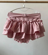 Kawaii Mini Skirt Black Pink Women's Skirt Fairycore Lolita Ruffle Pleated Skirt Cute Miniskirt Y2k Clothes Safety Short 2025 - Tophatter Daily Deals