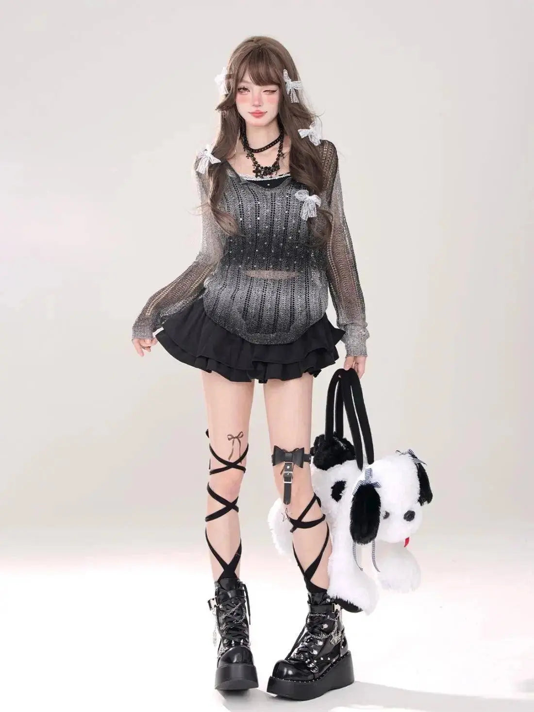Kawaii Mini Skirt Black Pink Women's Skirt Fairycore Lolita Ruffle Pleated Skirt Cute Miniskirt Y2k Clothes Safety Short 2025 - Tophatter Daily Deals