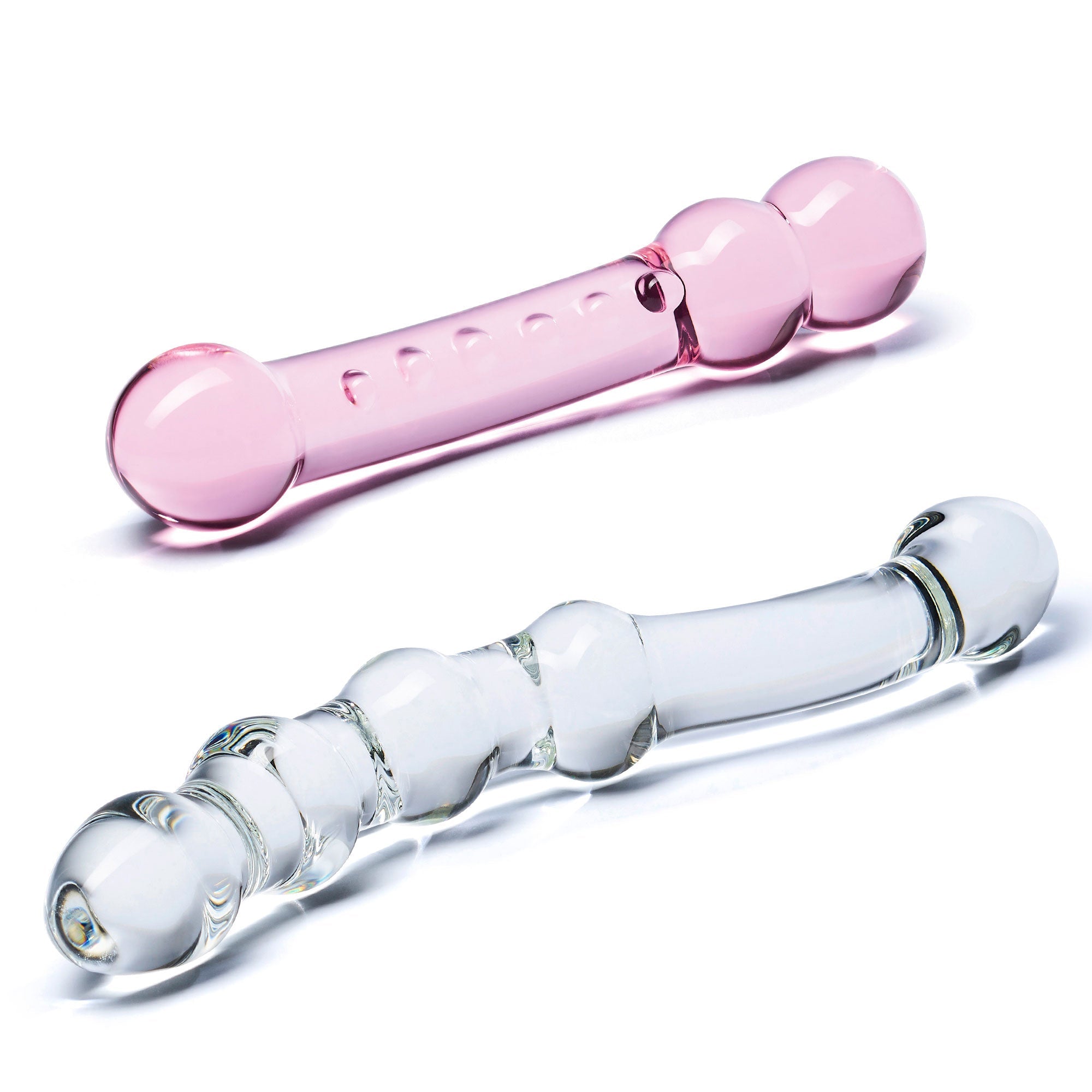 Glas Double Pleasure 6 Inch and 7.5 Inch Two-Piece Glass Dildo Set > Glass > Dildos - Tophatter Daily Deals