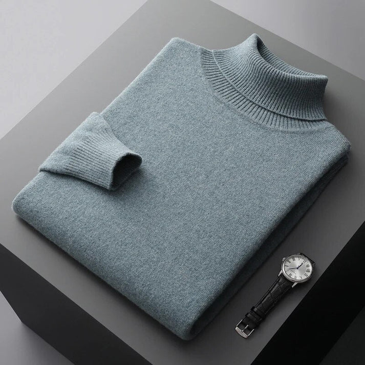 Soft Classic Men's Turtleneck Sweater - Cashmere, Warm Wear Green - Tophatter Daily Deals