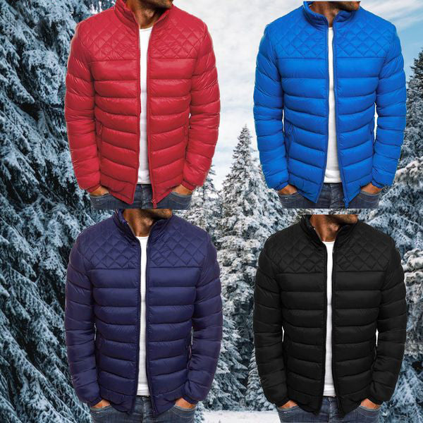 Insulating Men's Puffer Jacket - Quilted Hip-Length, Winter - Tophatter Daily Deals