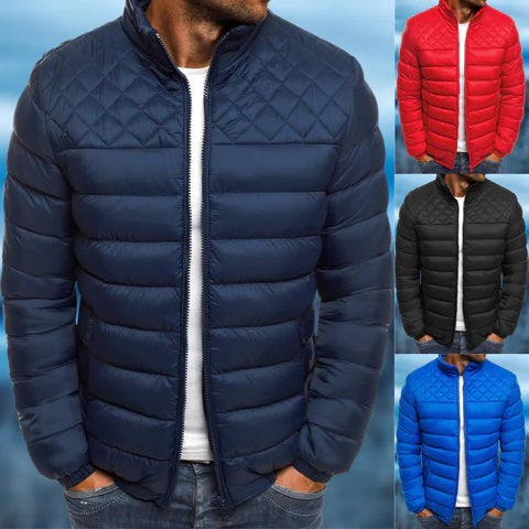 Insulating Men's Puffer Jacket - Quilted Hip-Length, Winter - Tophatter Daily Deals
