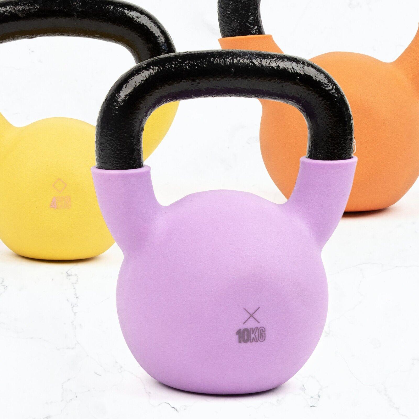 Best Kettlebell Weight for Beginners - Kettlebell Weight Heavy Duty Cast Iron & Neoprene Kettle Bells Home Gym 4kg-18kg Exercise & Fitness - Tophatter Daily Deals