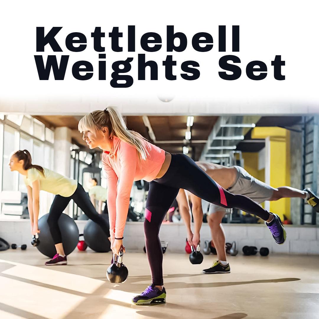 Cheapest Kettlebells UK - 10lb 15lb 20lb Kettlebell Weights Set Kettlebells Strength Training Home Gym Exercise Ball - Tophatter Daily Deals