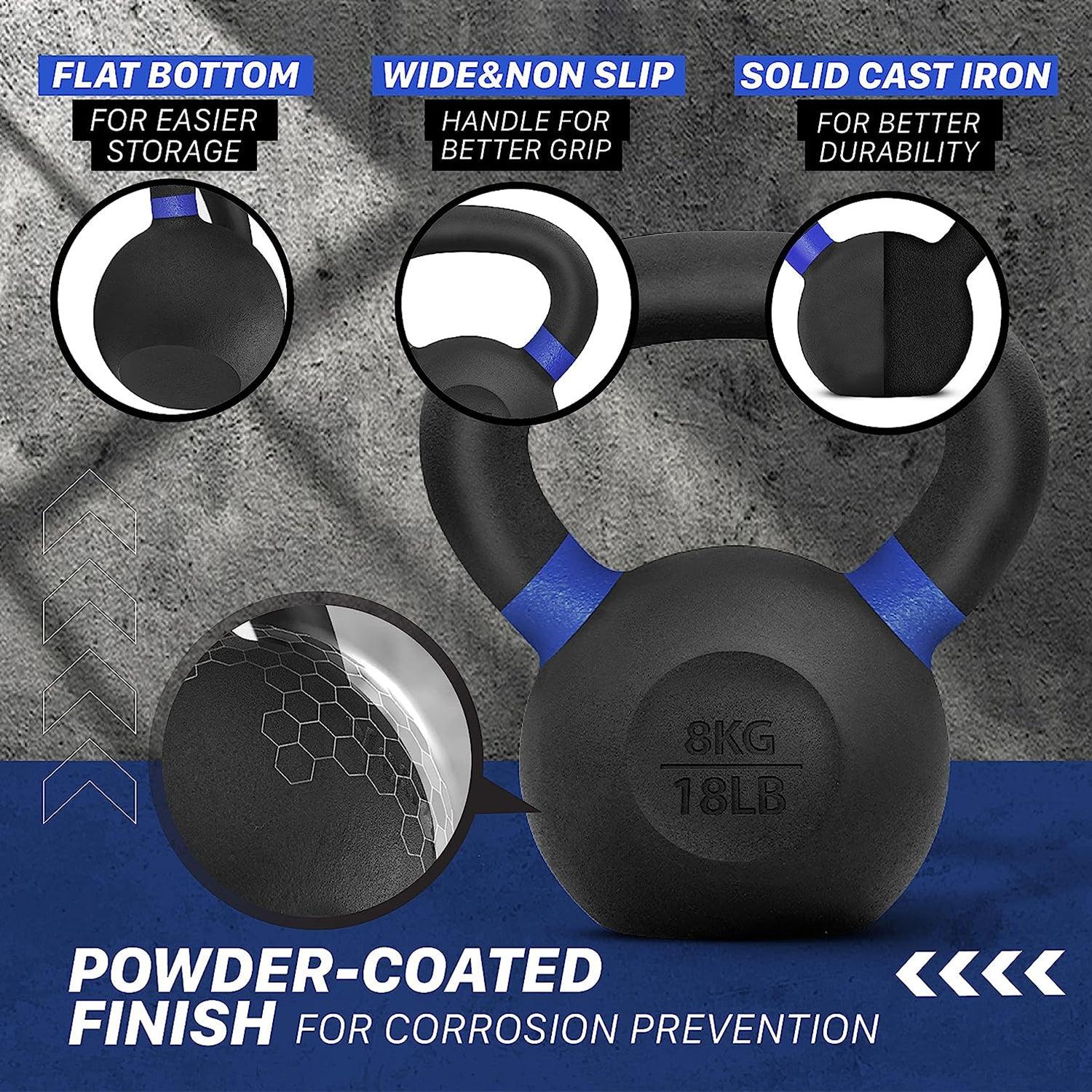 Kettlebell Sets UK - Kettlebells Cast Iron Weights Fitness Exercise Home Gym Workout Training 6-16kg Exercise & Fitness - Tophatter Daily Deals