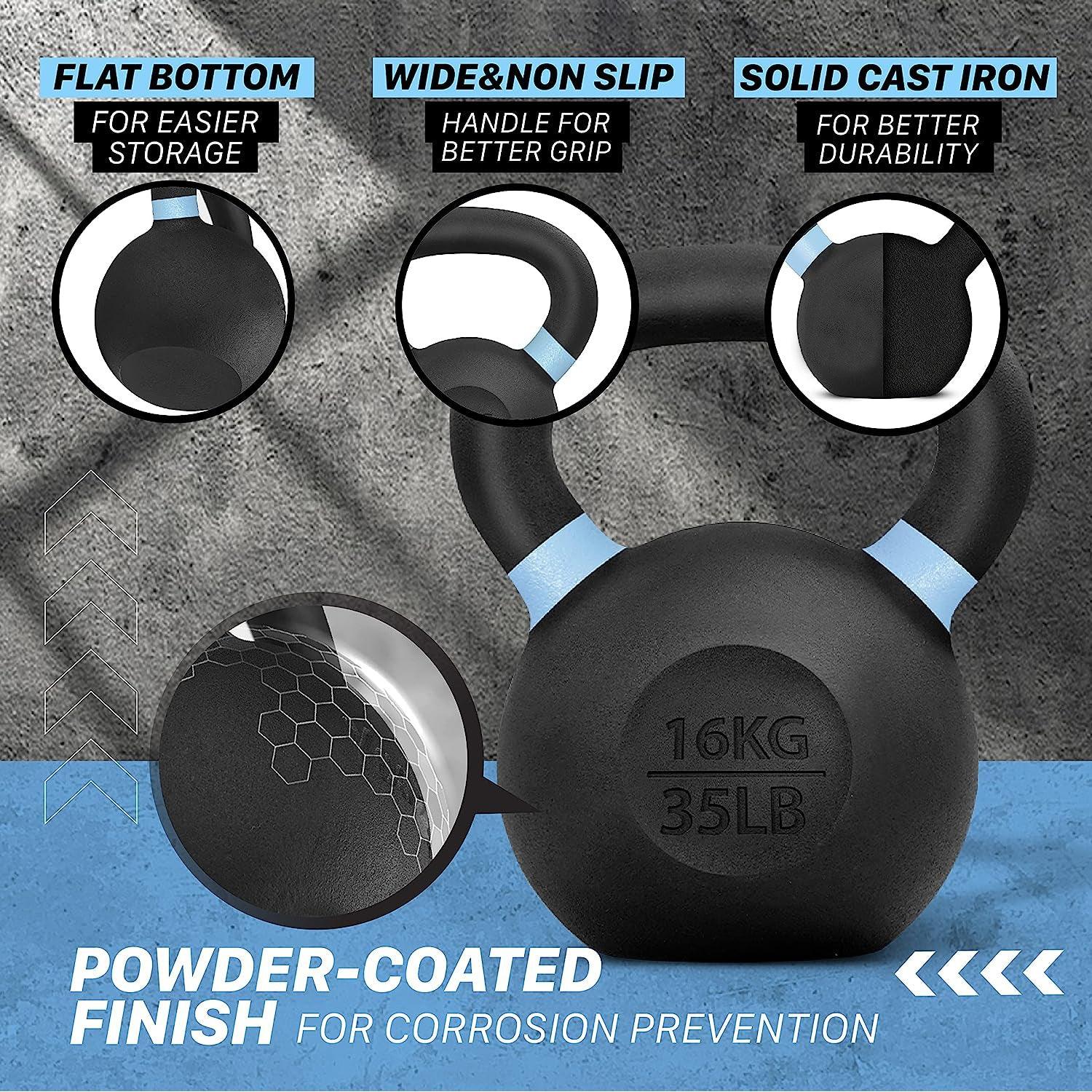 Kettlebell Sets UK - Kettlebells Cast Iron Weights Fitness Exercise Home Gym Workout Training 6-16kg Exercise & Fitness - Tophatter Daily Deals