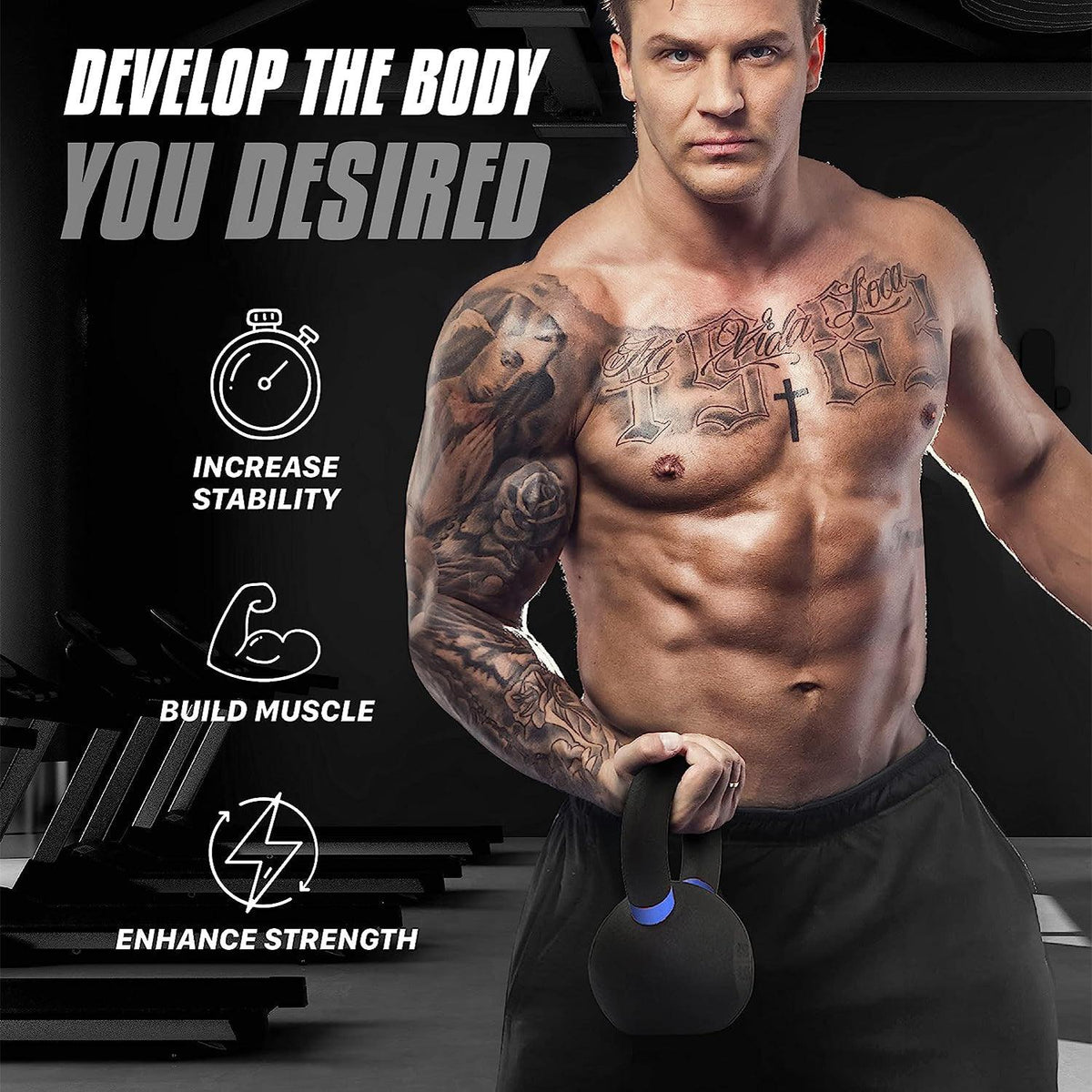 Kettlebell Sets UK - Kettlebells Cast Iron Weights Fitness Exercise Home Gym Workout Training 6-16kg Exercise & Fitness - Tophatter Daily Deals