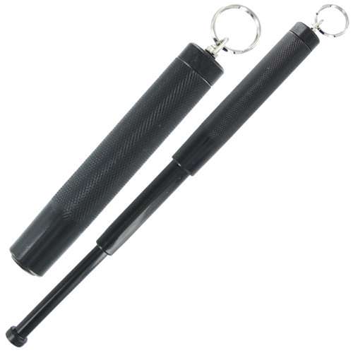 Keychain Tempered Steel Mini Self Defense Baton Black Collectible Weapons - Tophatter Daily Deals
