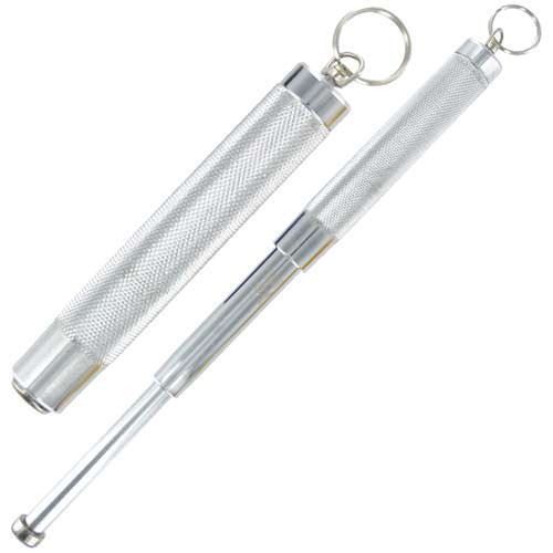 Keychain Tempered Steel Mini Self Defense Baton Silver - TOPHATTER'S ARMORY DEALS Collectible Weapons - Tophatter Daily Deals