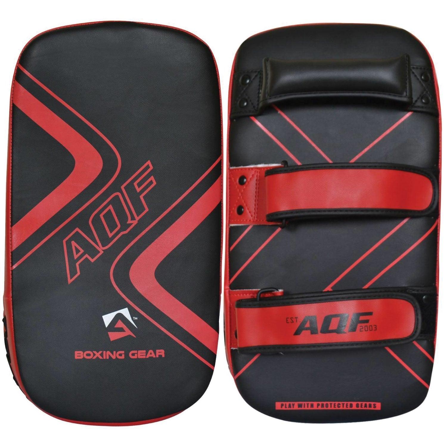 Thai Boxing Pads - Thai Kick Pad Strike Shield Twin 2 Pack - PRO Curved Pair Pads Boxing Karate MMA Training Equipment Muay Thai Focus Hook Red Sports & Outdoor - Tophatter Daily Deals