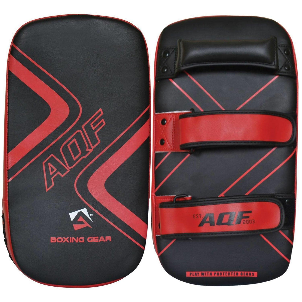 Thai Boxing Pads - Thai Kick Pad Strike Shield Twin 2 Pack - PRO Curved Pair Pads Boxing Karate MMA Training Equipment Muay Thai Focus Hook Red Sports & Outdoor - Tophatter Daily Deals