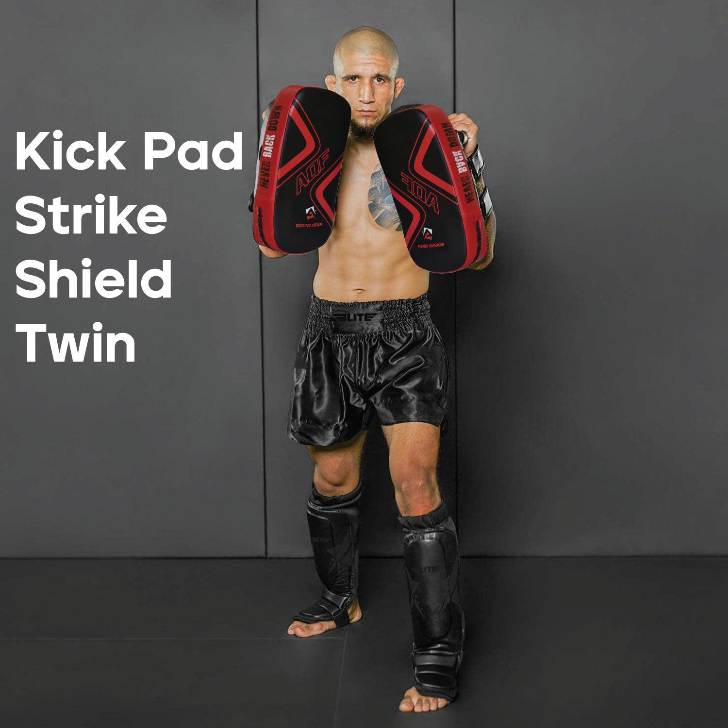 Thai Boxing Pads - Thai Kick Pad Strike Shield Twin 2 Pack - PRO Curved Pair Pads Boxing Karate MMA Training Equipment Muay Thai Focus Hook Sports & Outdoor - Tophatter Daily Deals