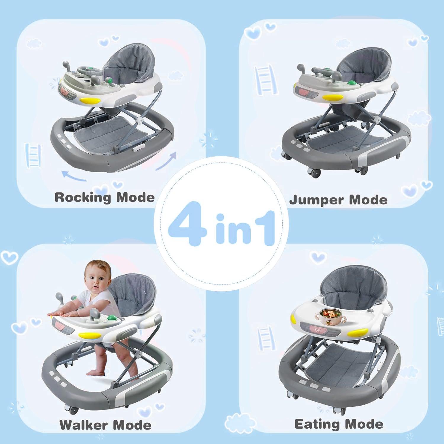 Childrens Push Along Walker - Baby Walker Rocker Bouncer First Steps Push Along Activity Music Ride On Car UK Baby Health & Grooming Kits - Tophatter Daily Deals