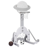 Adjustable Basketball Hoop - Kids Basketball Stand 3 in 1 Basketball Hoop Soccer Golf Kit Adjustable Toy Set Sports & Outdoor - Tophatter Daily Deals