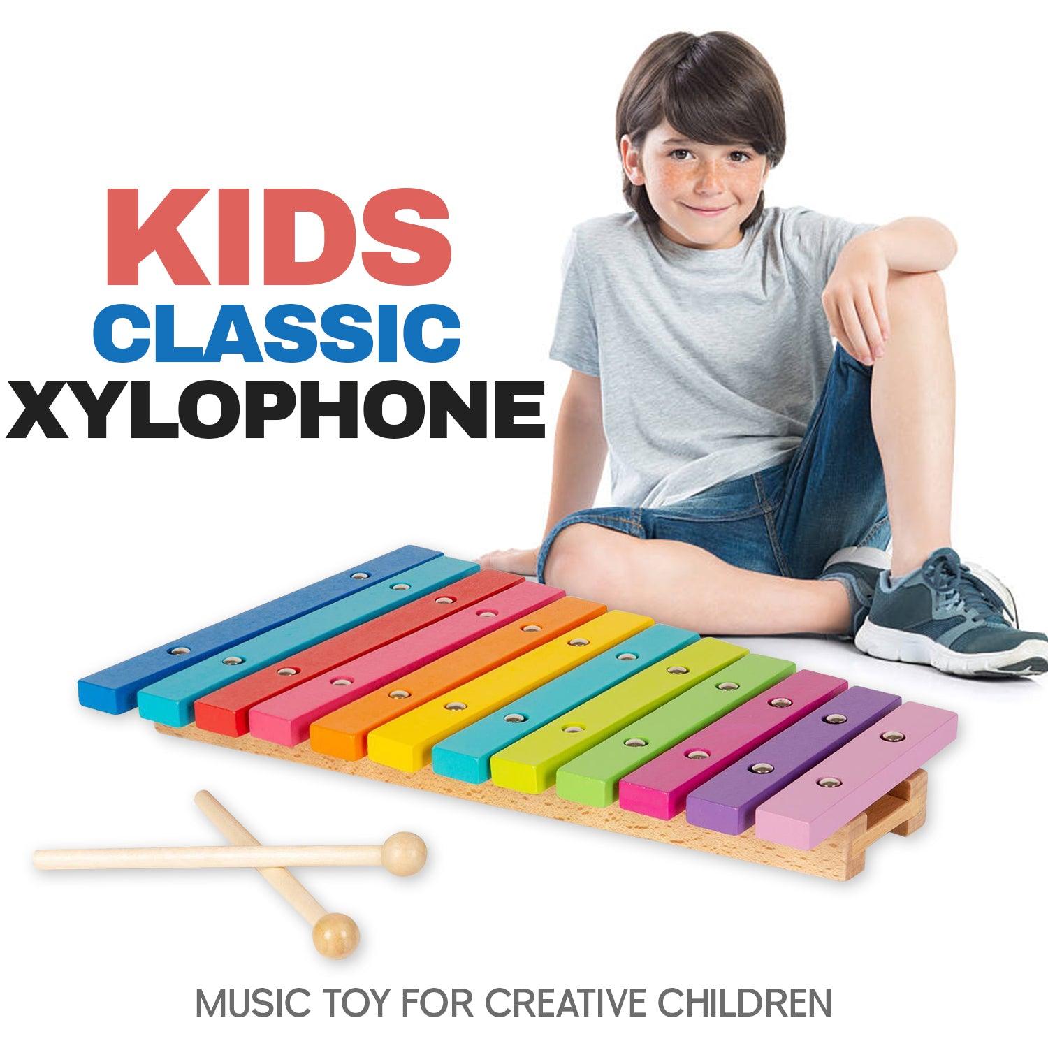 Wooden Xylophone Toy - Wooden Musical Kids Classic Xylophone Music Toy Children Creative Play Baby & Toddler - Tophatter Daily Deals