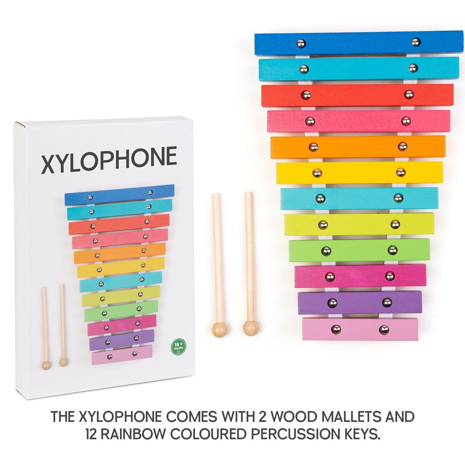 Wooden Xylophone Toy - Wooden Musical Kids Classic Xylophone Music Toy Children Creative Play Baby & Toddler - Tophatter Daily Deals