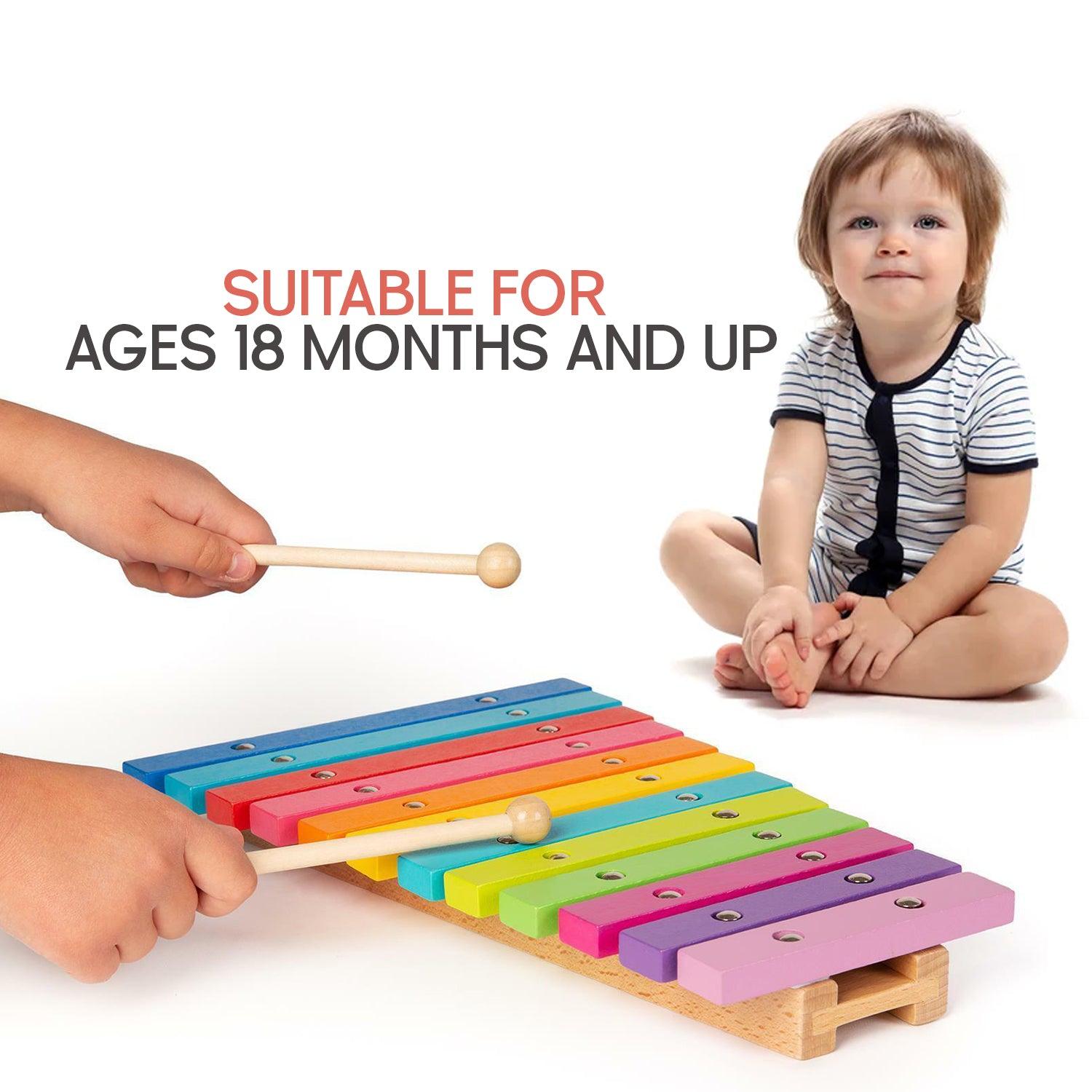 Wooden Xylophone Toy - Wooden Musical Kids Classic Xylophone Music Toy Children Creative Play Baby & Toddler - Tophatter Daily Deals